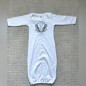 White Embroidered Baby Gown